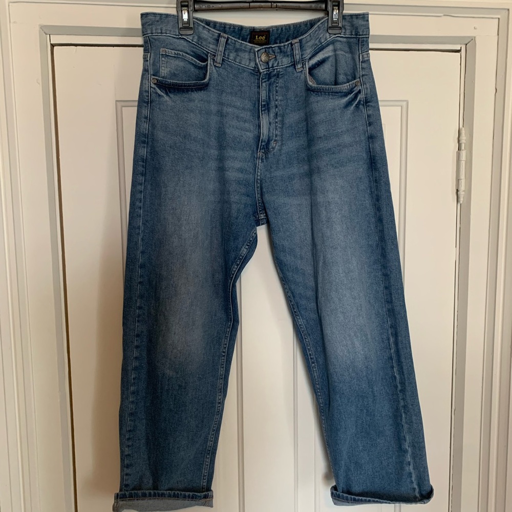 Lee Womens Relaxed Fit Ankle Length Straight Denim Jeans